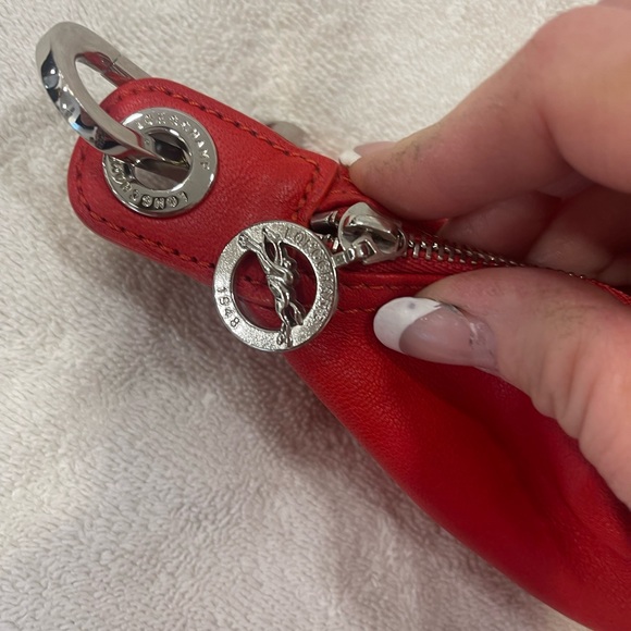 Longchamp Classic leather tote Carryall bright red! Beautiful bag! - Picture 7 of 11